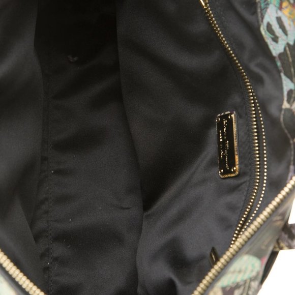 SALVATORE FERRAGAMO Leather Printed Gancini Feather Handle Logo Medium Tote Bag - Picture 4 of 4